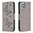 Coque Portefeuille Papillon Livre Cuir Etui Clapet B01F pour Samsung Galaxy A22 4G Gris