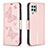 Coque Portefeuille Papillon Livre Cuir Etui Clapet B01F pour Samsung Galaxy A22 4G Or Rose