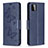 Coque Portefeuille Papillon Livre Cuir Etui Clapet B01F pour Samsung Galaxy A22s 5G Bleu