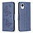 Coque Portefeuille Papillon Livre Cuir Etui Clapet B01F pour Samsung Galaxy A23 5G SC-56C Bleu