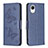 Coque Portefeuille Papillon Livre Cuir Etui Clapet B01F pour Samsung Galaxy A23e 5G Bleu