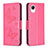 Coque Portefeuille Papillon Livre Cuir Etui Clapet B01F pour Samsung Galaxy A23e 5G Rose Rouge