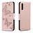 Coque Portefeuille Papillon Livre Cuir Etui Clapet B01F pour Samsung Galaxy A30S Or Rose