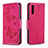 Coque Portefeuille Papillon Livre Cuir Etui Clapet B01F pour Samsung Galaxy A30S Rose Rouge