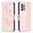 Coque Portefeuille Papillon Livre Cuir Etui Clapet B01F pour Samsung Galaxy A33 5G Or Rose