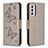 Coque Portefeuille Papillon Livre Cuir Etui Clapet B01F pour Samsung Galaxy A34 5G Gris