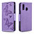 Coque Portefeuille Papillon Livre Cuir Etui Clapet B01F pour Samsung Galaxy A40 Violet Clair