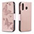 Coque Portefeuille Papillon Livre Cuir Etui Clapet B01F pour Samsung Galaxy A40s Or Rose