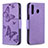 Coque Portefeuille Papillon Livre Cuir Etui Clapet B01F pour Samsung Galaxy A40s Violet Clair