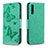 Coque Portefeuille Papillon Livre Cuir Etui Clapet B01F pour Samsung Galaxy A50 Vert
