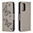 Coque Portefeuille Papillon Livre Cuir Etui Clapet B01F pour Samsung Galaxy A52 4G Gris