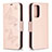 Coque Portefeuille Papillon Livre Cuir Etui Clapet B01F pour Samsung Galaxy A52 4G Or Rose