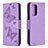 Coque Portefeuille Papillon Livre Cuir Etui Clapet B01F pour Samsung Galaxy A52 4G Violet Clair