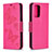 Coque Portefeuille Papillon Livre Cuir Etui Clapet B01F pour Samsung Galaxy A52 5G Rose Rouge