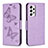 Coque Portefeuille Papillon Livre Cuir Etui Clapet B01F pour Samsung Galaxy A53 5G Violet Clair