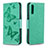 Coque Portefeuille Papillon Livre Cuir Etui Clapet B01F pour Samsung Galaxy A70 Vert