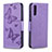 Coque Portefeuille Papillon Livre Cuir Etui Clapet B01F pour Samsung Galaxy A70 Violet Clair