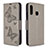 Coque Portefeuille Papillon Livre Cuir Etui Clapet B01F pour Samsung Galaxy A70E Gris