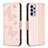 Coque Portefeuille Papillon Livre Cuir Etui Clapet B01F pour Samsung Galaxy A73 5G Or Rose