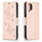 Coque Portefeuille Papillon Livre Cuir Etui Clapet B01F pour Samsung Galaxy F12 Or Rose