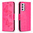 Coque Portefeuille Papillon Livre Cuir Etui Clapet B01F pour Samsung Galaxy F54 5G Rose Rouge