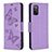 Coque Portefeuille Papillon Livre Cuir Etui Clapet B01F pour Samsung Galaxy M02s Violet Clair