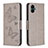 Coque Portefeuille Papillon Livre Cuir Etui Clapet B01F pour Samsung Galaxy M04 Gris