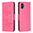 Coque Portefeuille Papillon Livre Cuir Etui Clapet B01F pour Samsung Galaxy M04 Rose Rouge