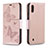 Coque Portefeuille Papillon Livre Cuir Etui Clapet B01F pour Samsung Galaxy M10 Or Rose