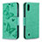 Coque Portefeuille Papillon Livre Cuir Etui Clapet B01F pour Samsung Galaxy M10 Vert