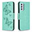 Coque Portefeuille Papillon Livre Cuir Etui Clapet B01F pour Samsung Galaxy M14 5G Vert