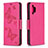 Coque Portefeuille Papillon Livre Cuir Etui Clapet B01F pour Samsung Galaxy M32 5G Rose Rouge