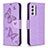 Coque Portefeuille Papillon Livre Cuir Etui Clapet B01F pour Samsung Galaxy M34 5G Violet Clair