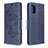 Coque Portefeuille Papillon Livre Cuir Etui Clapet B01F pour Samsung Galaxy M40S Bleu