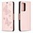 Coque Portefeuille Papillon Livre Cuir Etui Clapet B01F pour Samsung Galaxy Note 20 Ultra 5G Or Rose