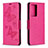 Coque Portefeuille Papillon Livre Cuir Etui Clapet B01F pour Samsung Galaxy Note 20 Ultra 5G Rose Rouge