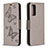 Coque Portefeuille Papillon Livre Cuir Etui Clapet B01F pour Samsung Galaxy S20 FE 4G Gris