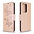 Coque Portefeuille Papillon Livre Cuir Etui Clapet B01F pour Samsung Galaxy S20 Plus 5G Or Rose