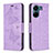 Coque Portefeuille Papillon Livre Cuir Etui Clapet B01F pour Xiaomi Poco C65 Violet Clair