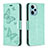 Coque Portefeuille Papillon Livre Cuir Etui Clapet B01F pour Xiaomi Poco F5 5G Vert