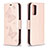 Coque Portefeuille Papillon Livre Cuir Etui Clapet B01F pour Xiaomi Poco M3 Or Rose