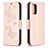 Coque Portefeuille Papillon Livre Cuir Etui Clapet B01F pour Xiaomi Poco M5S Or Rose