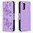 Coque Portefeuille Papillon Livre Cuir Etui Clapet B01F pour Xiaomi Poco M5S Violet Clair