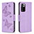 Coque Portefeuille Papillon Livre Cuir Etui Clapet B01F pour Xiaomi Poco X4 NFC Violet Clair