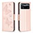 Coque Portefeuille Papillon Livre Cuir Etui Clapet B01F pour Xiaomi Poco X4 Pro 5G Or Rose