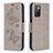 Coque Portefeuille Papillon Livre Cuir Etui Clapet B01F pour Xiaomi Redmi 10 (2022) Gris