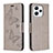 Coque Portefeuille Papillon Livre Cuir Etui Clapet B01F pour Xiaomi Redmi 12 4G Gris