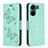 Coque Portefeuille Papillon Livre Cuir Etui Clapet B01F pour Xiaomi Redmi 13C Vert