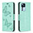 Coque Portefeuille Papillon Livre Cuir Etui Clapet B01F pour Xiaomi Redmi K50 Ultra 5G Vert