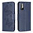Coque Portefeuille Papillon Livre Cuir Etui Clapet B01F pour Xiaomi Redmi Note 10 5G Bleu